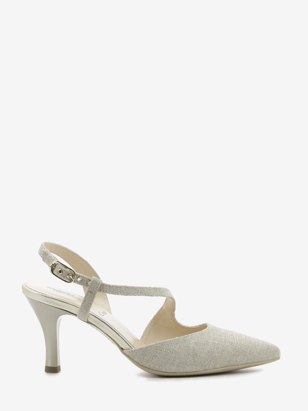 Slingback lurex beige