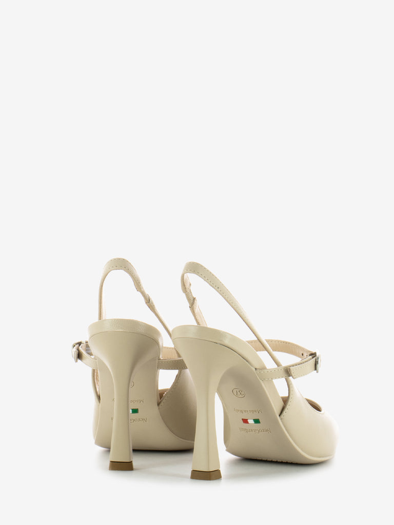 NERO GIARDINI - Slingback Pandora cinturino nappa lino