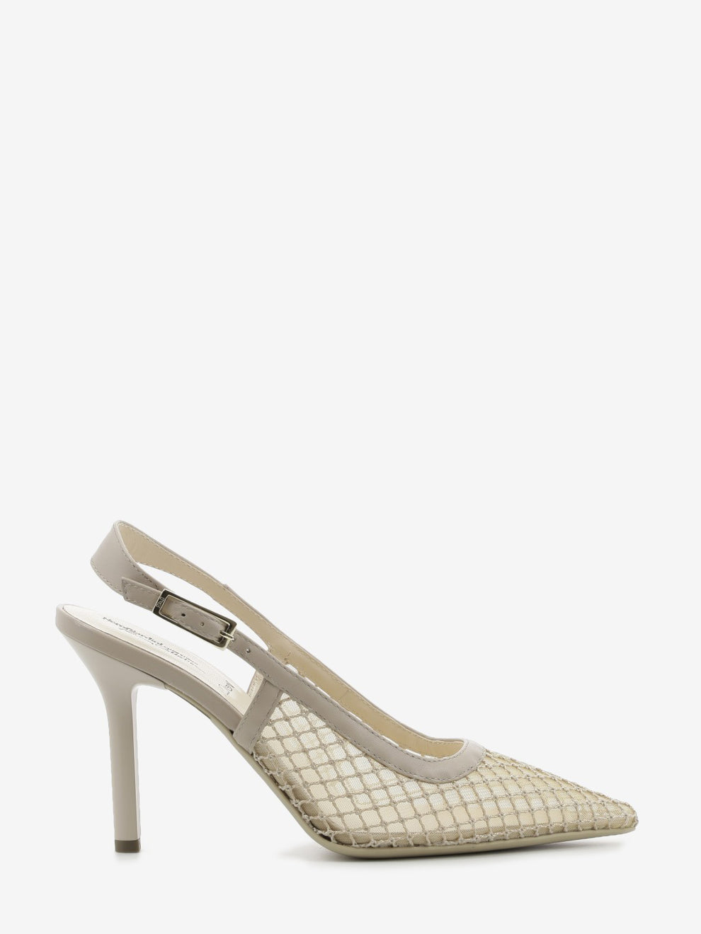 Slingback rete palladium beige