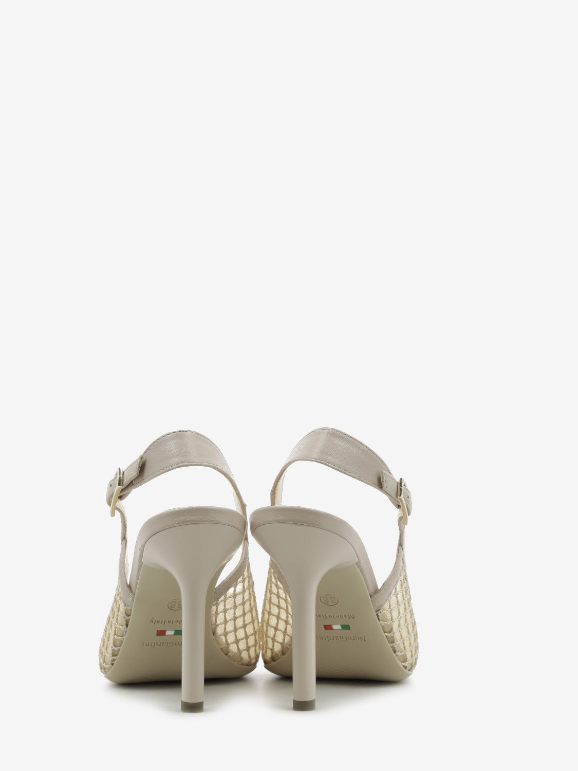 Slingback rete palladium beige