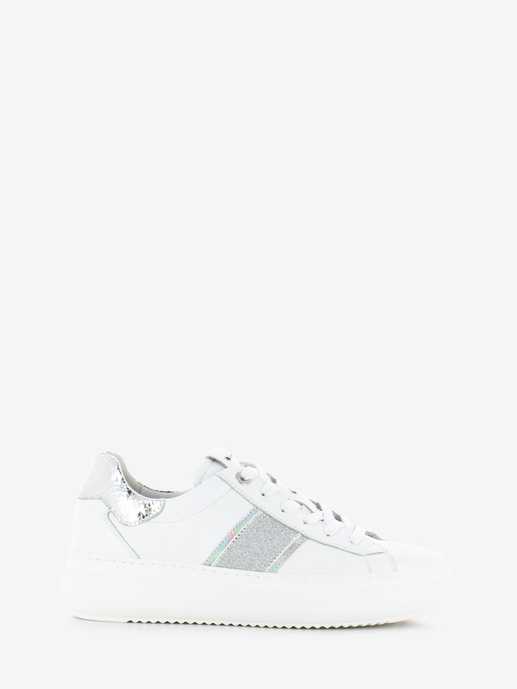 Sneakers bianco microglitter bianco / argento