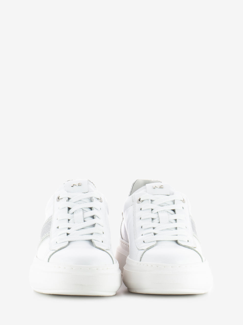 Sneakers bianco microglitter bianco / argento