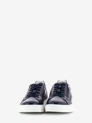 NERO GIARDINI - Sneakers con zip blu velour / avio
