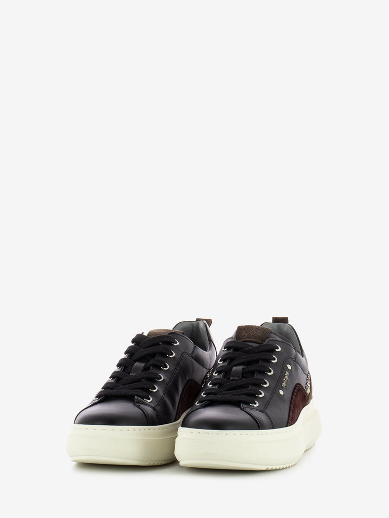 NERO GIARDINI - Sneakers Guanto Velour nero / bordeaux / marrone