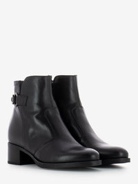 Ankle boots with black glove strap