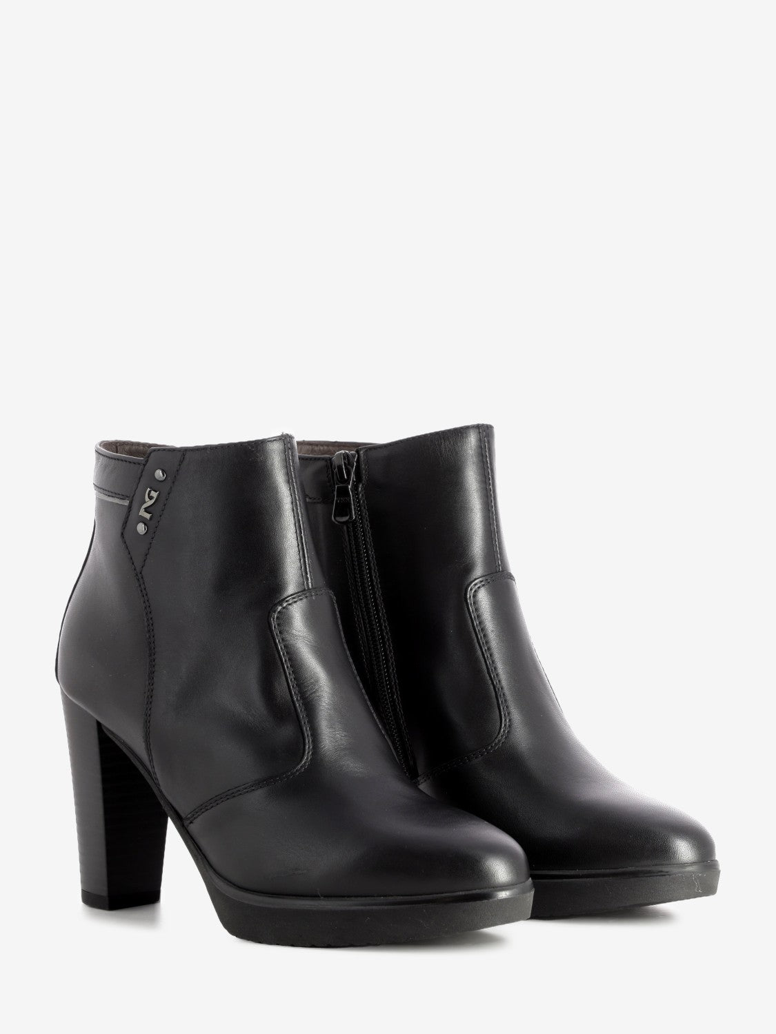 Black glove heel ankle boot