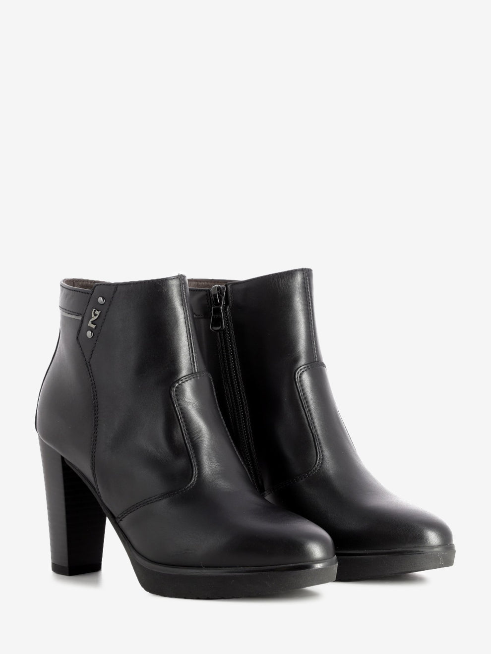 Black glove heel ankle boot