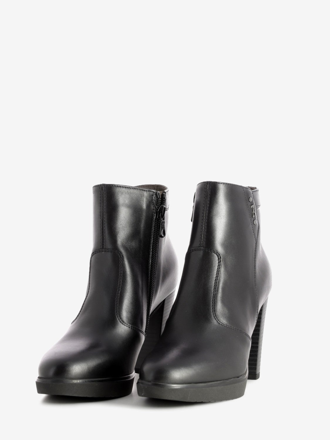 Black glove heel ankle boot
