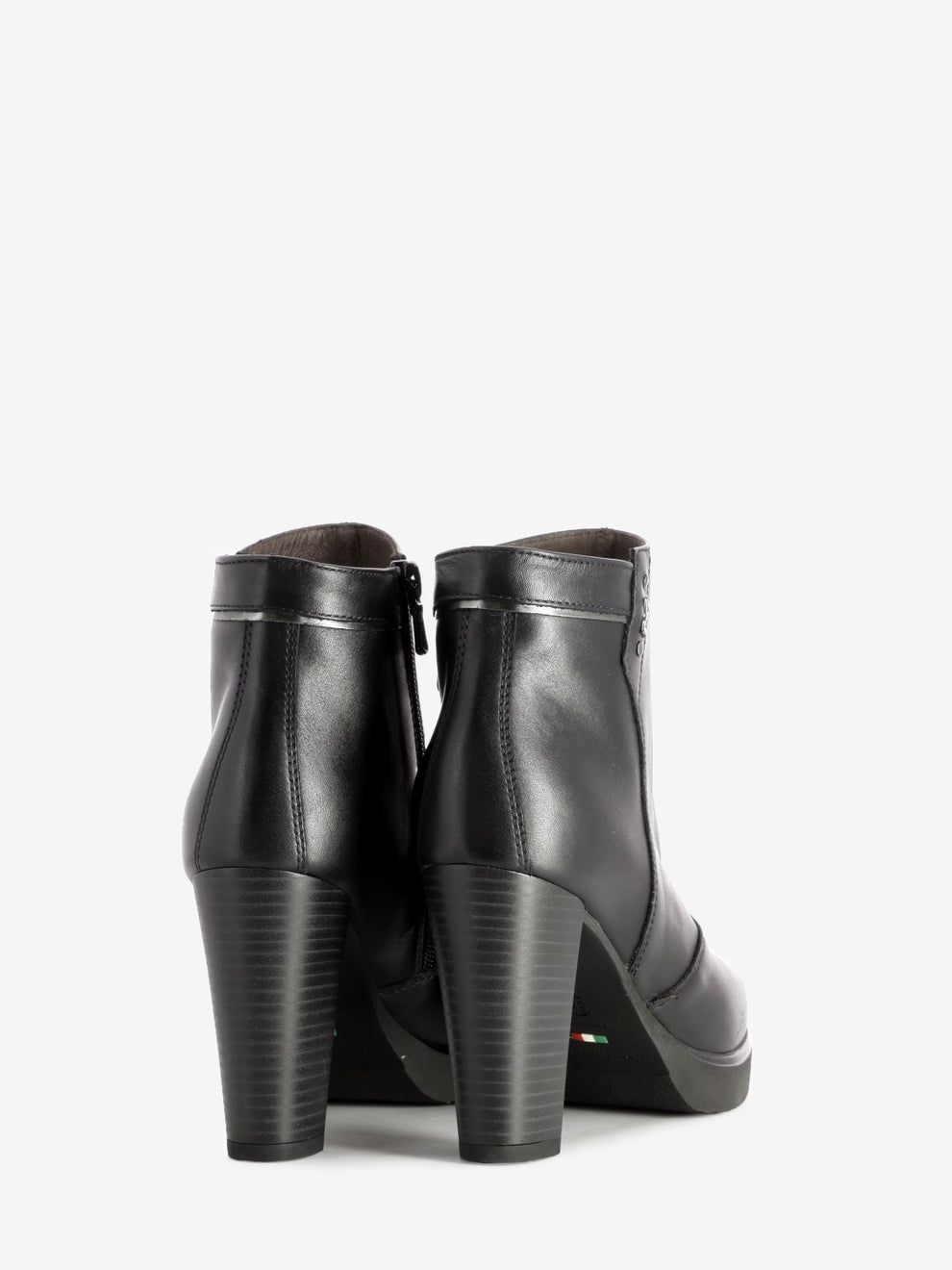 Black glove heel ankle boot