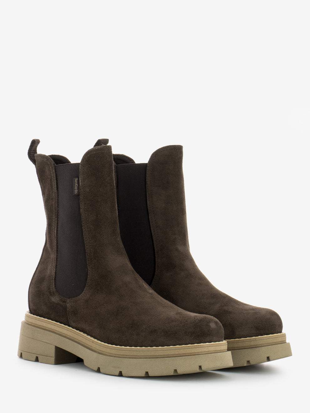 Tronchetto Solana velour marrone