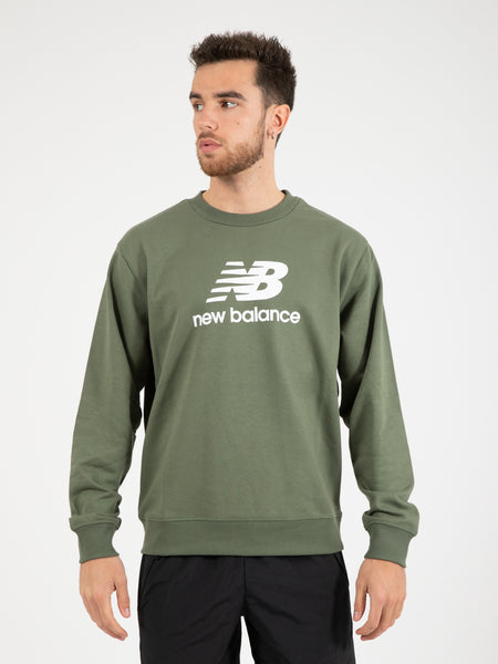 Essentials Stacked Logo French Terry Crewneck olive green