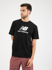 NEW BALANCE - Essentials Stacked Logo T-Shirt black