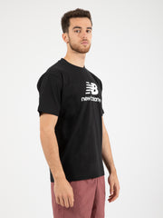 NEW BALANCE - Essentials Stacked Logo T-Shirt black