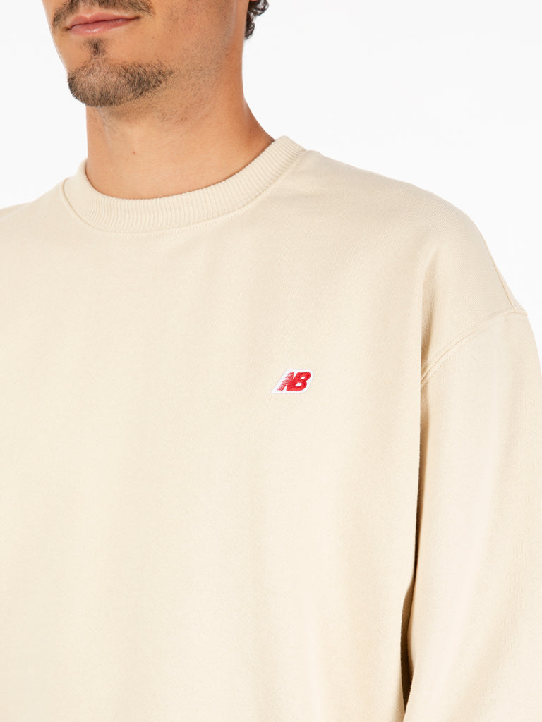 NEW BALANCE - Felpa crewneck beige