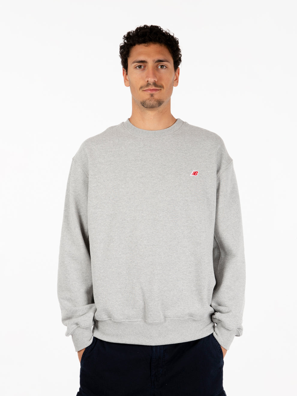 Grey crewneck sweatshirt