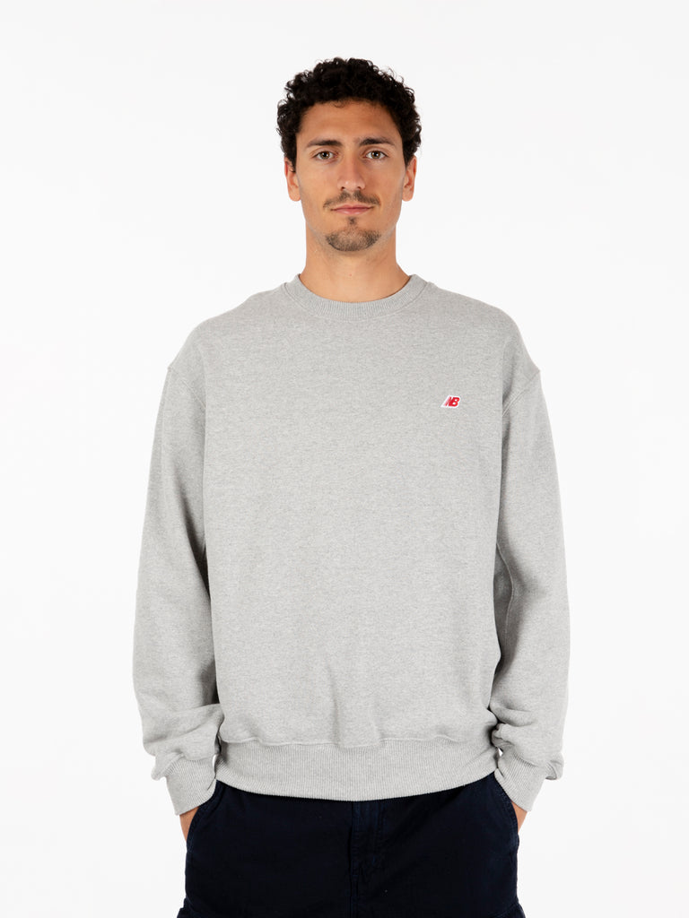 NEW BALANCE - Felpa crewneck grigio