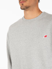 NEW BALANCE - Felpa crewneck grigio