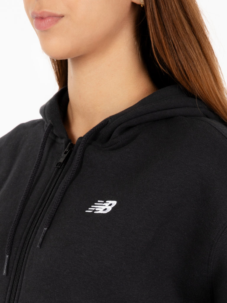 NEW BALANCE - Felpa essential fleece con zip black