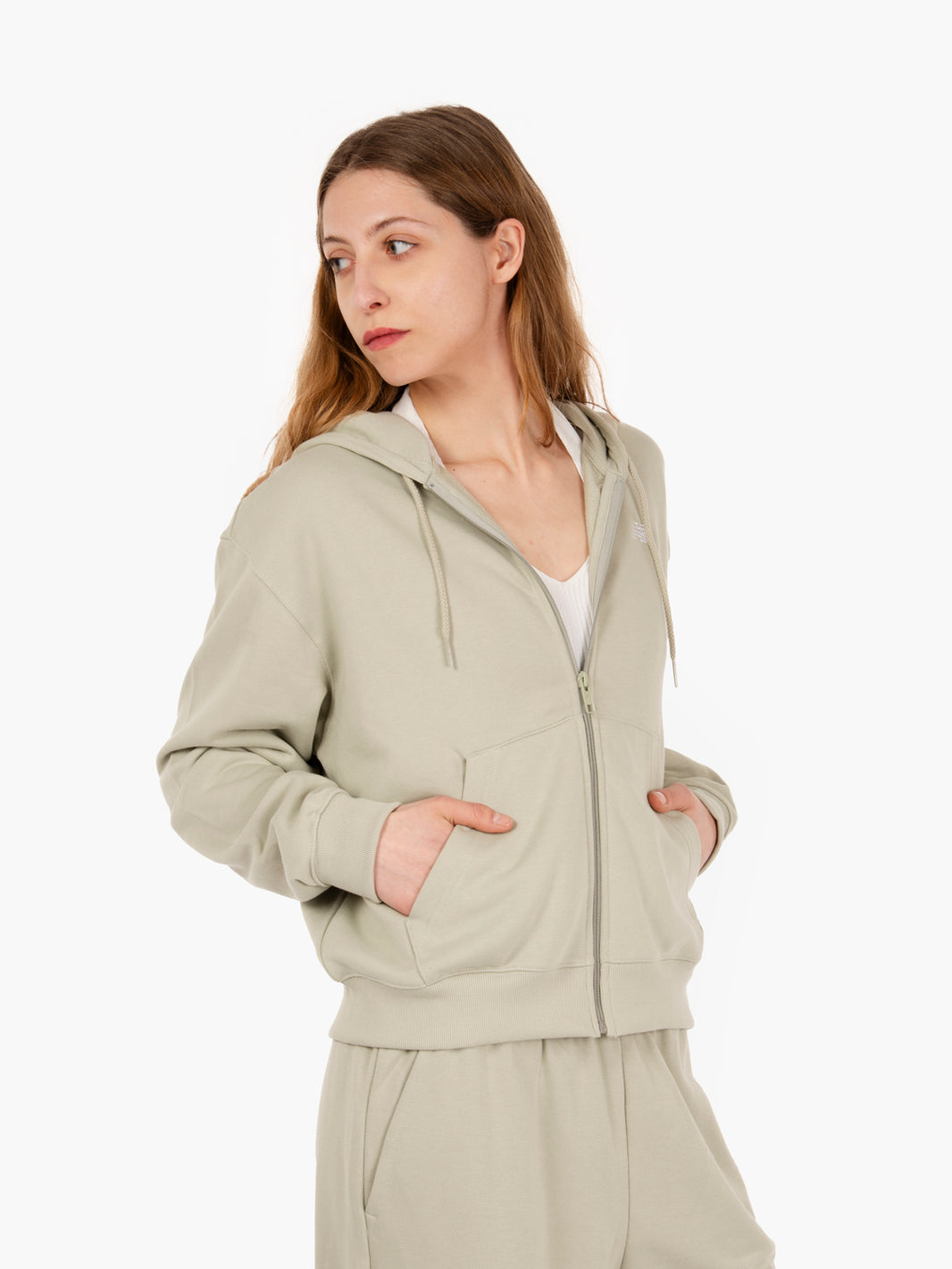 Felpa sport essentials full zip olivine