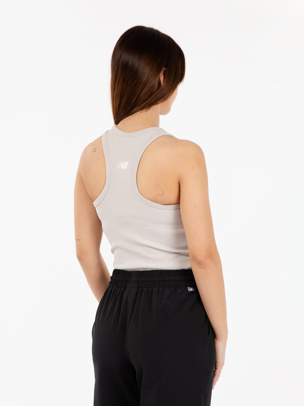 Linear Heritage Rib knit racer tank moonrock