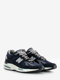 991v2 running pigskin mesh navy sneakers