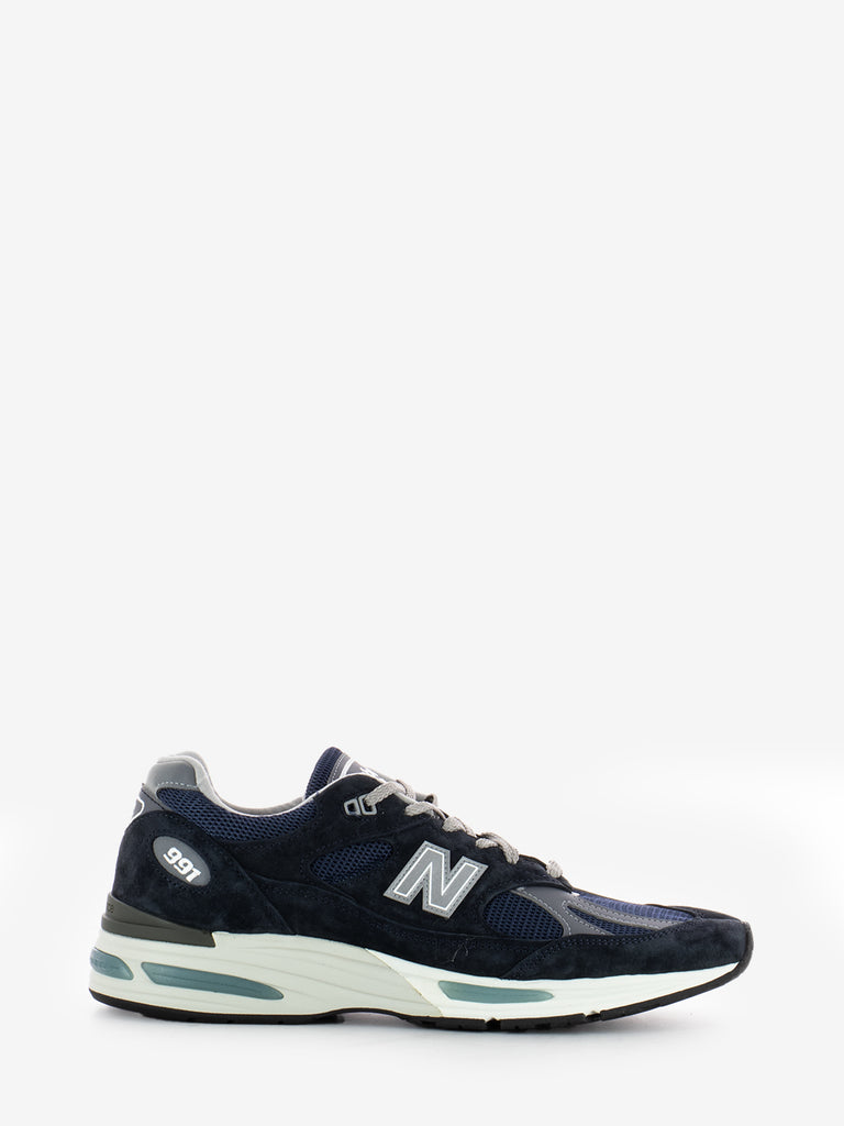 NEW BALANCE - Sneakers 991v2 running pigskin mesh navy