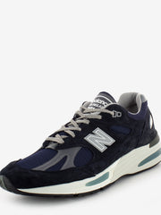 NEW BALANCE - Sneakers 991v2 running pigskin mesh navy