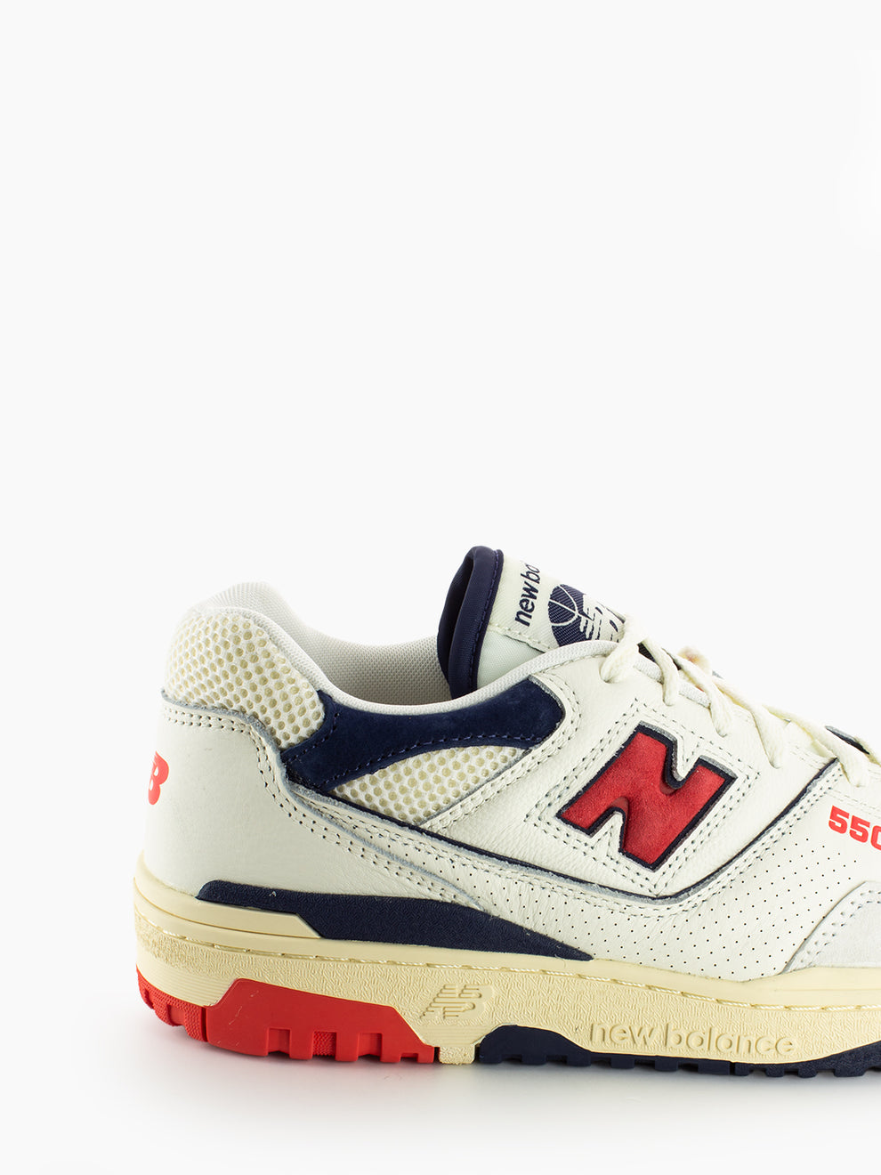 Tier 2 leather textile sneakers off white / navy