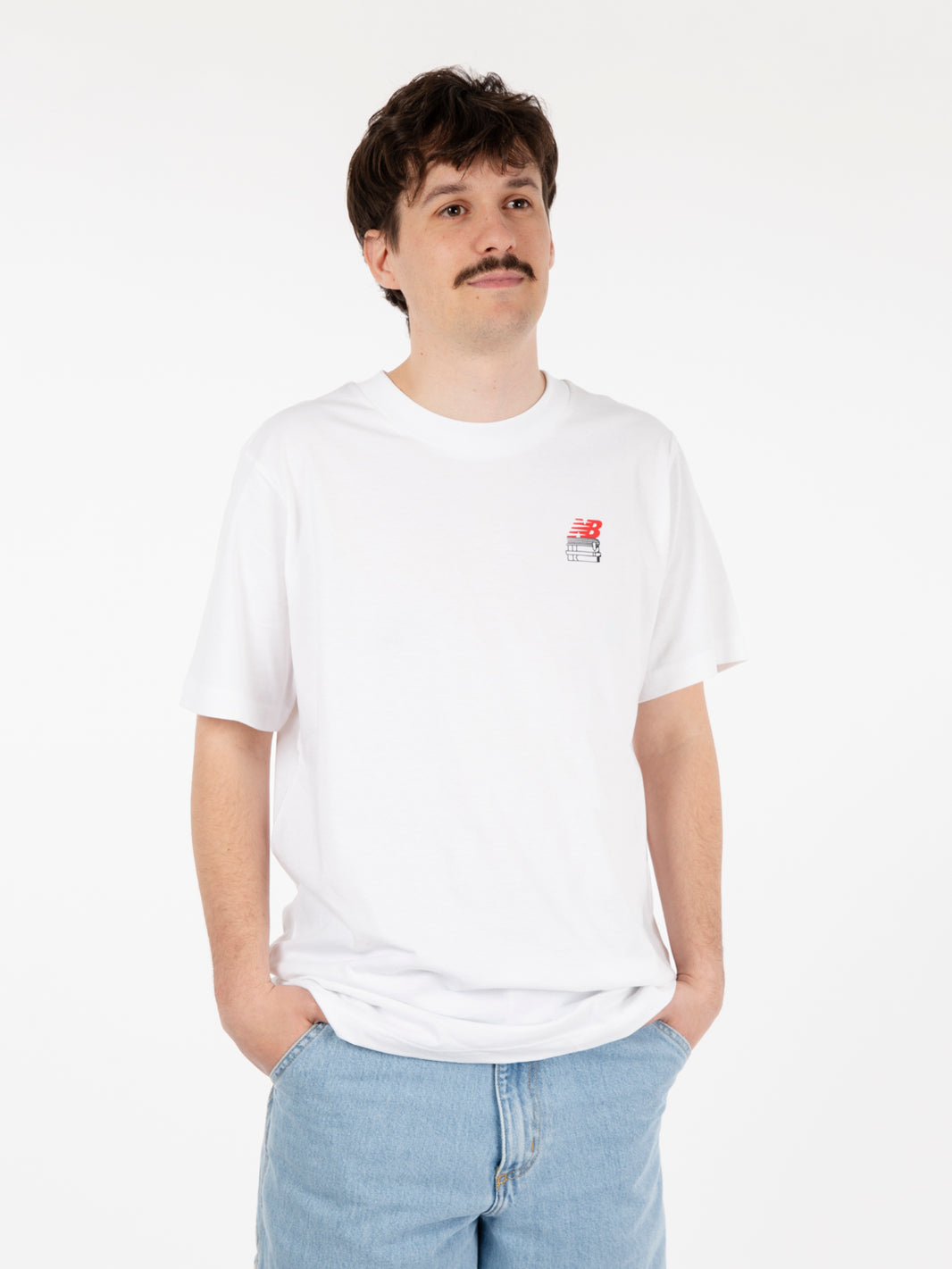Bookshelf athletic white T-shirt