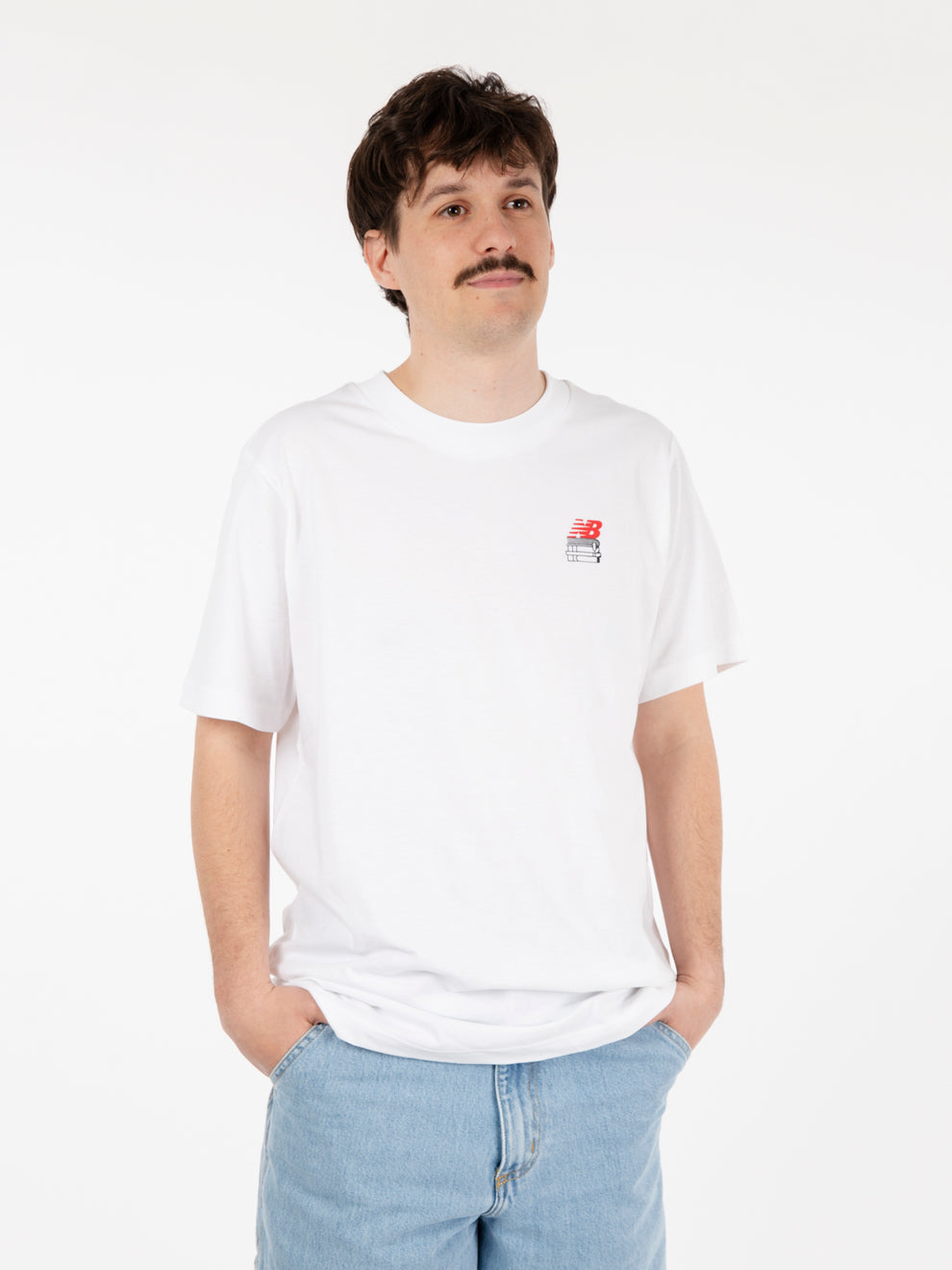 Bookshelf athletic white T-shirt
