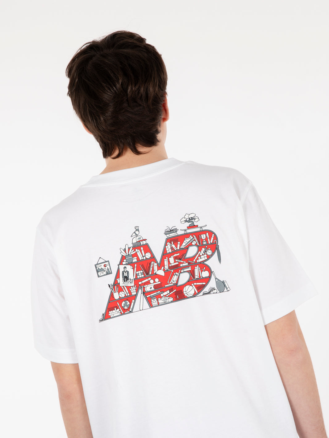 Bookshelf athletic white T-shirt