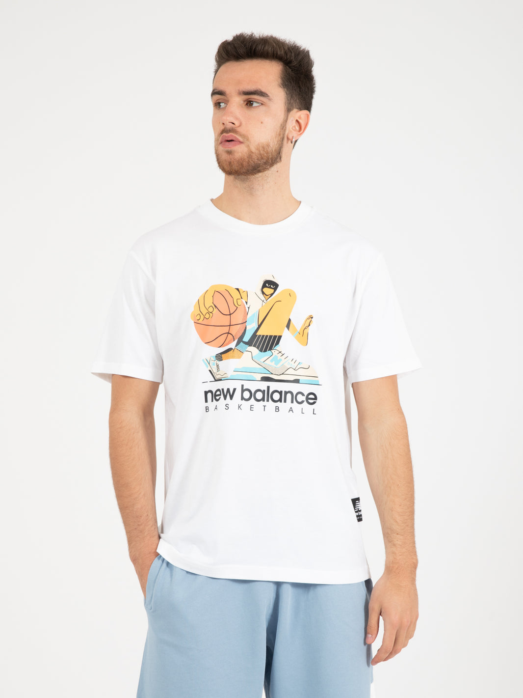 Hoops cotton jersey white t-shirt