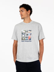 NEW BALANCE - T-shirt Hoops graphic Athletic grey heather