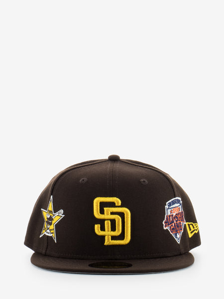 Cappellino 59FIFTY Fitted San Diego Padres Cooperstown Multi Patch Marrone