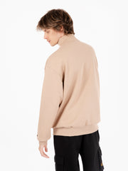 NEW ERA - Felpa lifestyle quarter zip beige