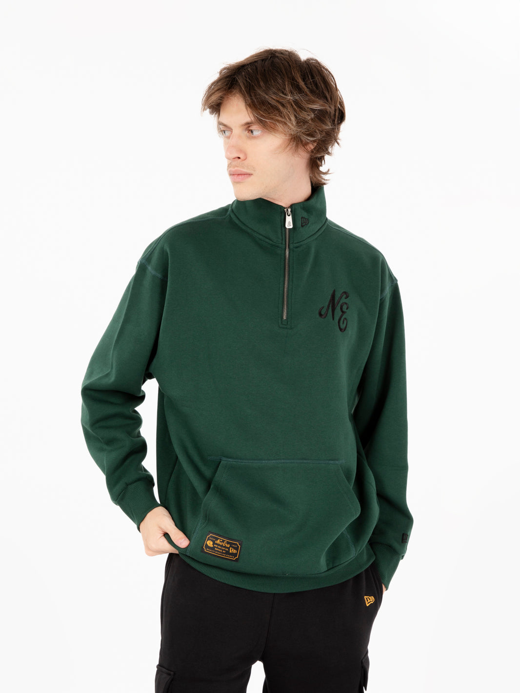 Green quarter zip lifestyle sweatshirt