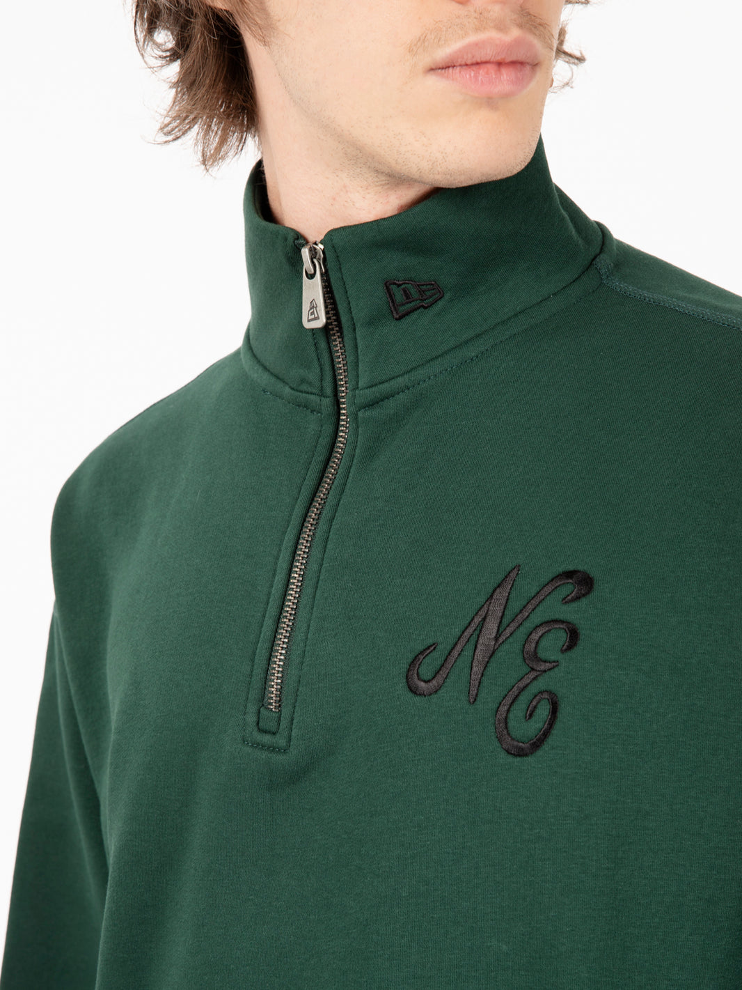 Green quarter zip lifestyle sweatshirt