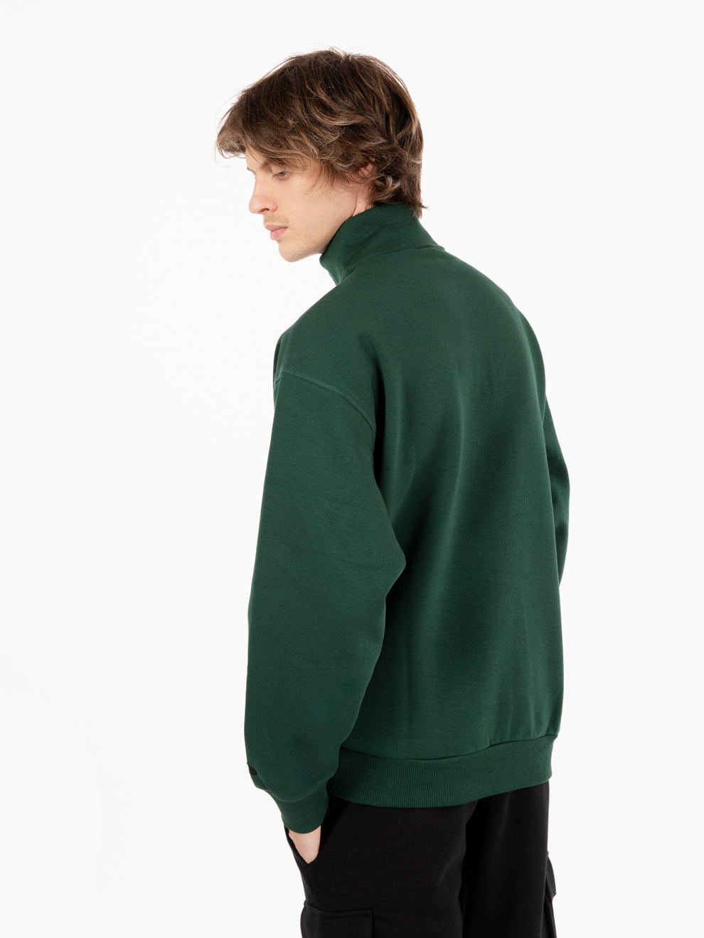 Green quarter zip lifestyle sweatshirt