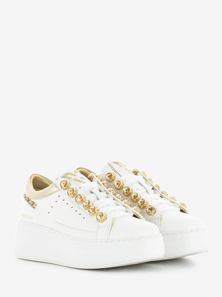 EMANUELLE VEE - Sneakers bice strass white / gold