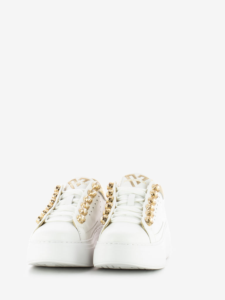 EMANUELLE VEE - Sneakers bice strass white / gold