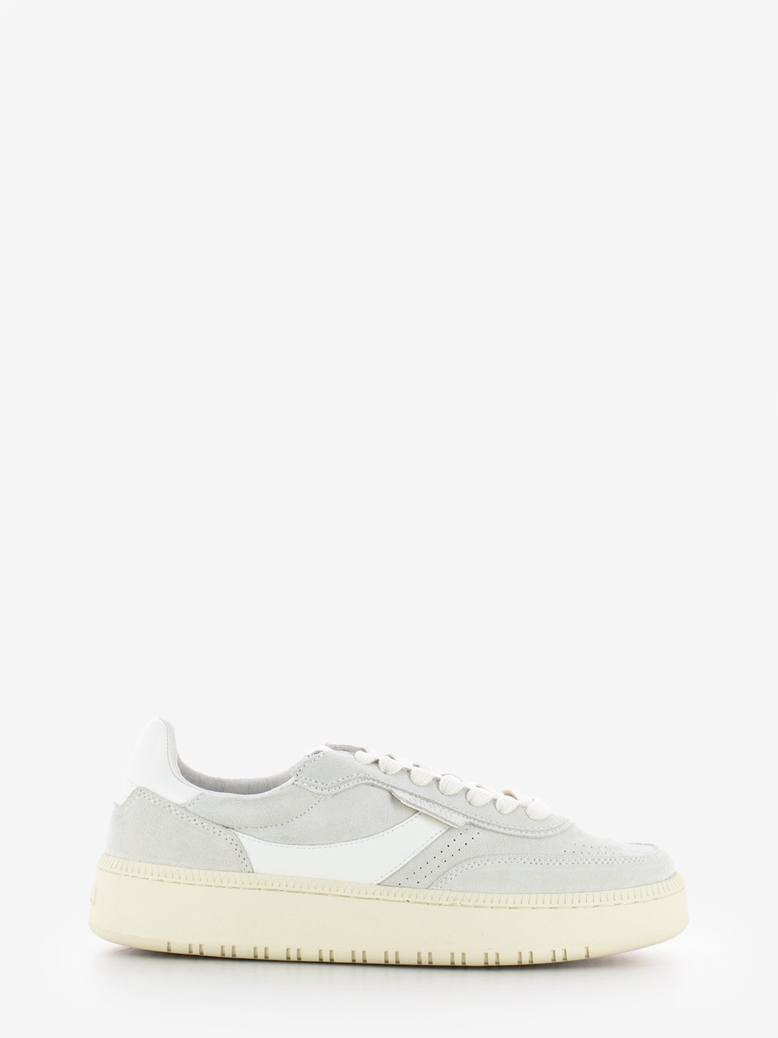 White suede and leather sneakers