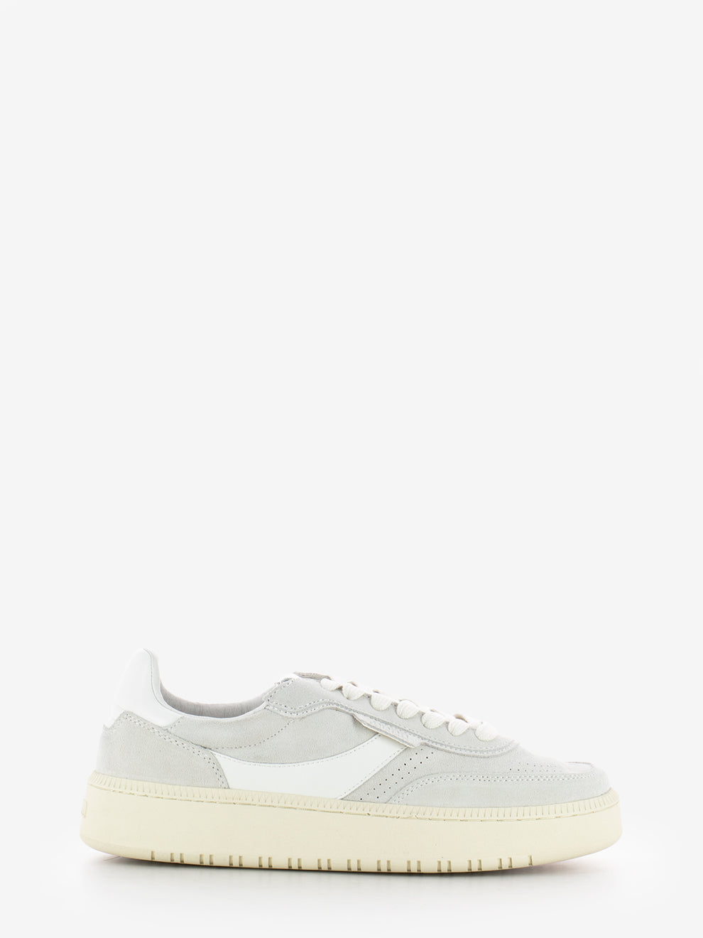 White suede and leather sneakers