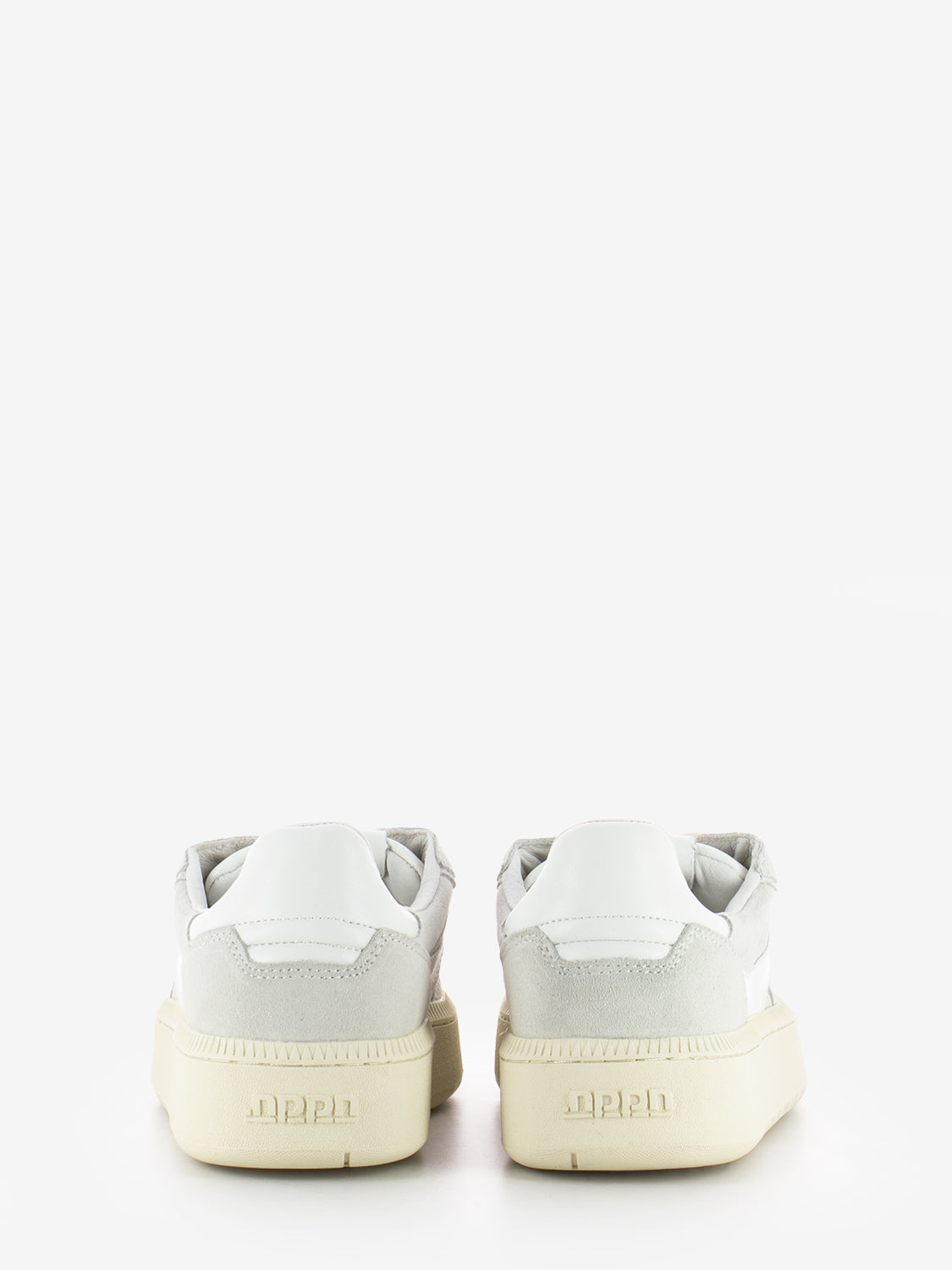 White suede and leather sneakers
