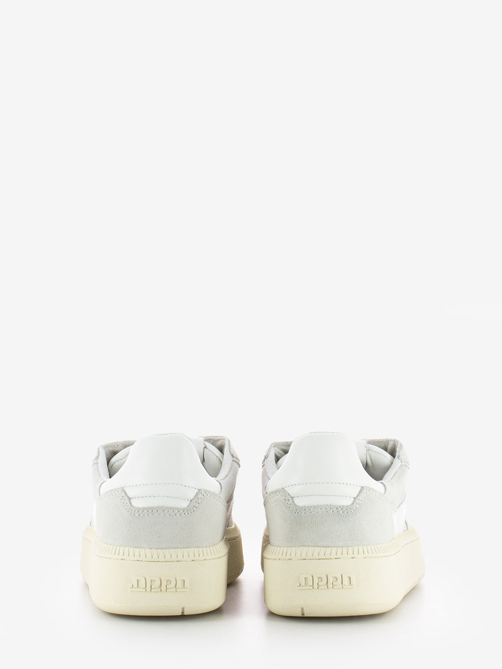 White suede and leather sneakers