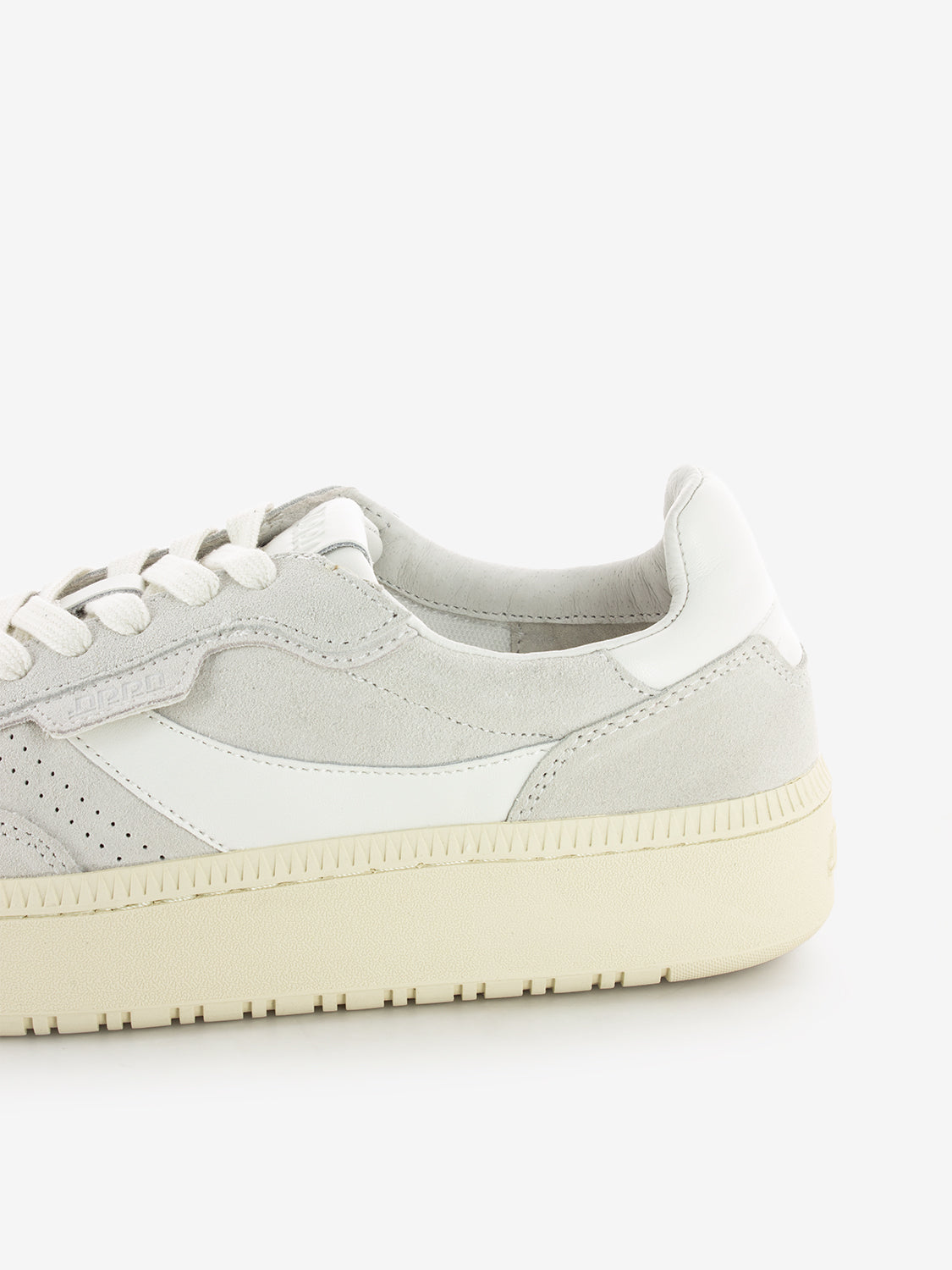 White suede and leather sneakers