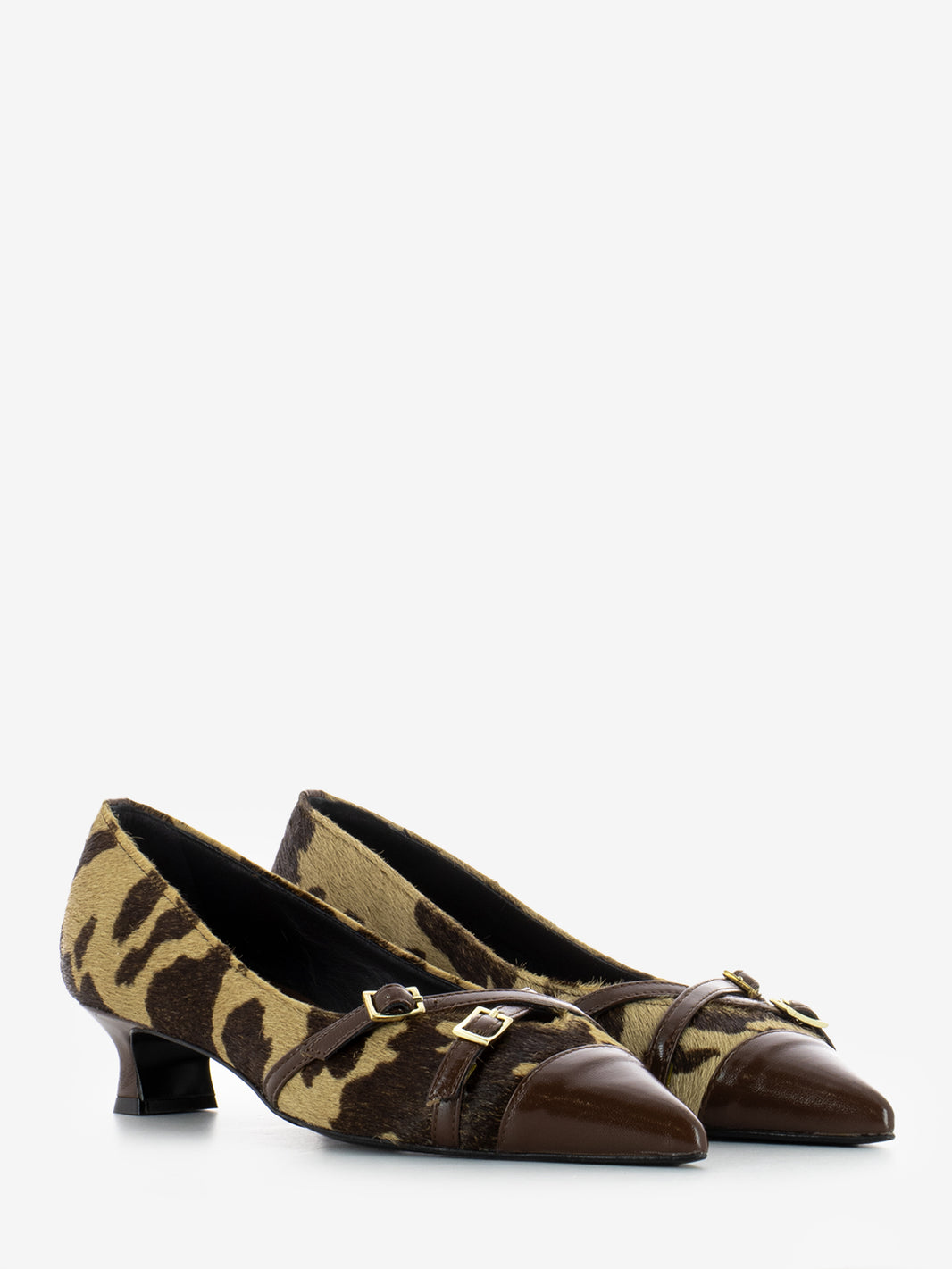 Décolleté in cavallino mucca / beige