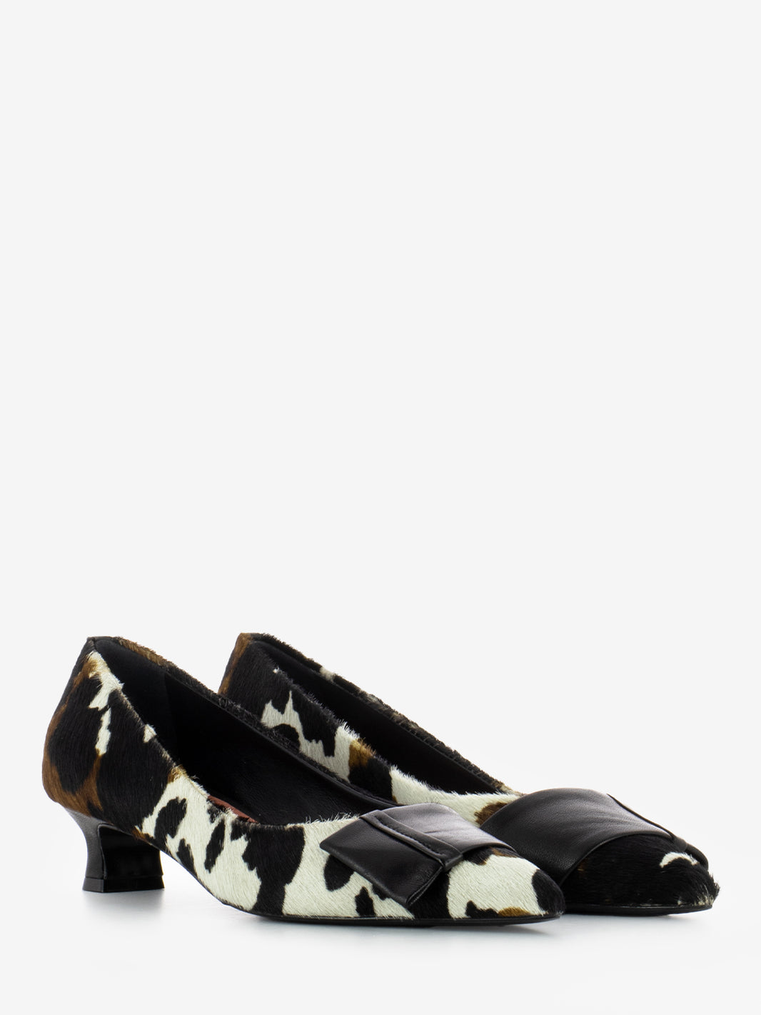 Décolleté in cavallino mucca / nero