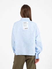 NOU-NOUMENO CONCEPT - Camicia crop top oxford azzurro
