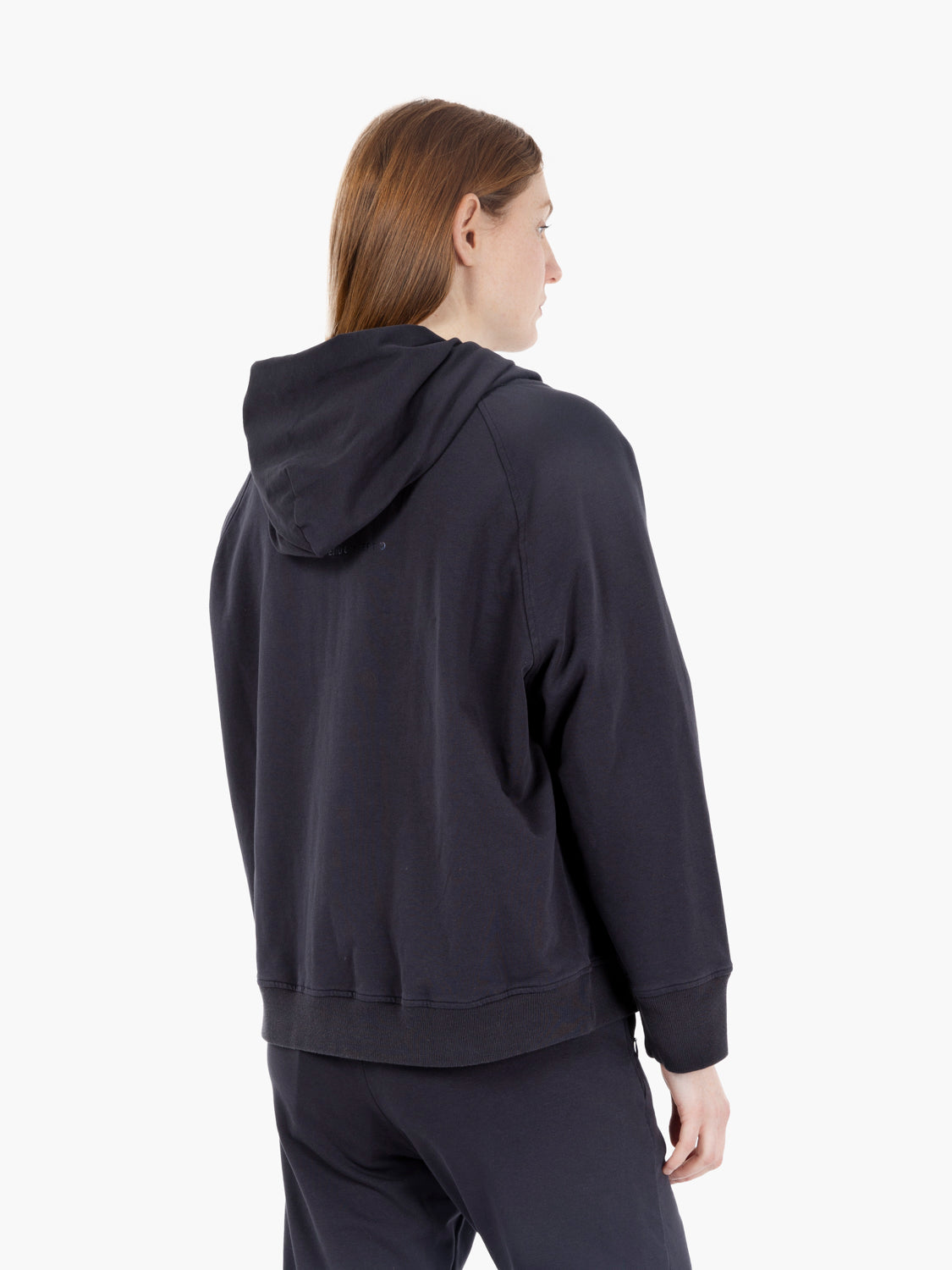 Felpa hooded full zip con tasche blu