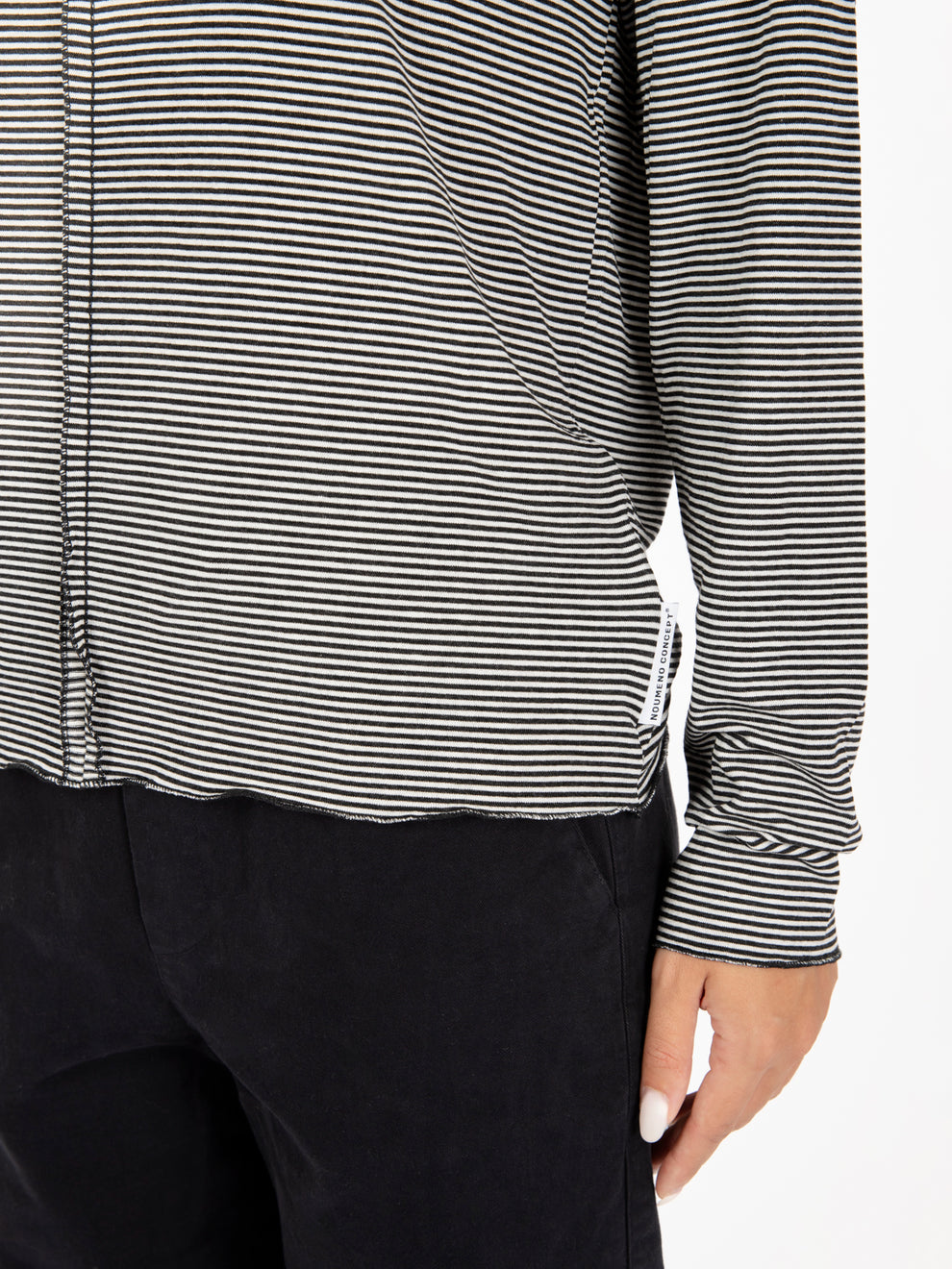 Maglia manica lunga a righe bianco / nero